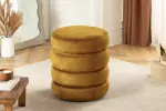 Taburet s ÚP VOQUE 50 CM tmavě žlutá samet