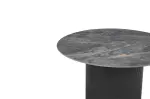 Kulatý jídelní stůl UNIQUE 120 CM šedý mramor/černá