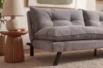 Rozkládací pohovka COCOONING 190 CM šedá žinylková tkanina Rozkládací pohovka COCOONING 190 CM šedá žinylková tkanina
