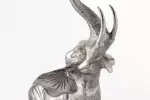 Odkládací stolek WILDLIFE ELEPHANT II 75 CM stříbrný / mramor