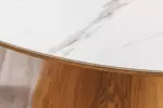 Kulatý jídelní stůl UNIQUE II 120 CM bílý mramor/dýha dub
