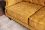 Pohovka MAISON BELLE 220 CM tmavě žlutá samet rozkládací Pohovka MAISON BELLE 220 CM tmavě žlutá samet rozkládací
