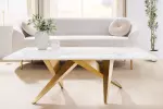 Konferenční stolek ART LIVING 130 CM bílá/zlatá mramor