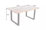 Jídelní stůl LIQUID 160 CM masiv akácie/modrý epoxidový pás