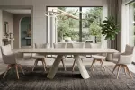 Rozkládací jídelní stůl VOGUE 160-240 CM béžový keramika
