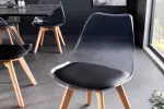 2SET jídelní židle SCANDINAVIA TRANSPARENT průhledná černá / přírodní