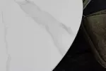 Kulatý jídelní stůl UNIQUE 120 CM bílý mramor/bílá