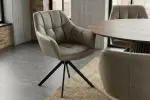2SET jídelní židle PAPILLON taupe/černá pravá kůže otočná 2SET jídelní židle PAPILLON taupe/černá pravá kůže otočná