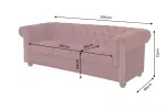 Pohovka CHESTERFIELD 3M 205 CM červená samet Pohovka CHESTERFIELD 3M 205 CM červená samet