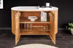 Komoda TRES CHIC 105 CM bílá/přírodní mramor/masiv mango