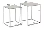 2SET konferenční stolek MOUNTAIN SOUL 45/40 CM černá kamenná dýha