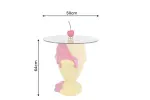 Odkládací stolek ICE CREAM 65 CM žlutý/růžový