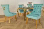 2SET židle CASTLE S RUKOJETÍ světle modrá samet