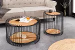 Konferenční stolek TRUE ELEMENTS 70 CM přírodní/černá masiv akácie