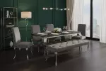 Lavice MODERN BAROCCO 170 CM ušlechtilá šedá samet Lavice MODERN BAROCCO 170 CM ušlechtilá šedá samet