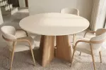 Kulatý jídelní stůl ORGANIKO 120 CM travertin/přírodní Kulatý jídelní stůl ORGANIKO 120 CM travertin/přírodní