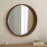 Kulaté zrcadlo PORTRAIT 70 CM ořechový vzhled