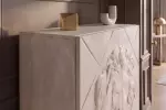 Vysoká komoda LION 3D 120 CM krémová masiv mango Vysoká komoda LION 3D 120 CM krémová masiv mango