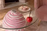Odkládací stolek ICE CREAM 65 CM růžový/bílý