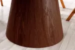 Kulatý jídelní stůl UNIQUE II 120 CM bílý mramor/dýha ořech