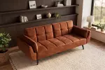 Pohovka BOUTIQUE 215 CM rezavě hnědá samet rozkládací Pohovka BOUTIQUE 215 CM rezavě hnědá samet rozkládací