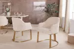 2SET židle EXTRAVAGANCIA béžová/zlatá žinylka
