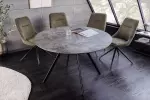 Kulatý jídelní stůl ATELIER 100 CM šedá/černá melaminová dýha