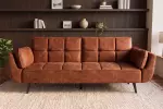 Pohovka BOUTIQUE 215 CM rezavě hnědá samet rozkládací Pohovka BOUTIQUE 215 CM rezavě hnědá samet rozkládací