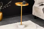Odkládací stolek TRAYFUL 60 CM zlatá/bílý mramor