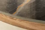Jídelní stůl UNIQUE 200 CM šedý mramor/dýha ořech