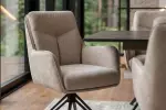 2SET jídelní židle PROMETHEUS otočná 180° béžová/černá samet