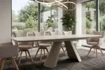 Rozkládací jídelní stůl VOGUE 160-240 CM béžový keramika