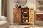 Vysoká komoda GOLDEN SUNSET 120 CM hnědá masiv mango