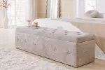 Lavice CHESTERFIELD 140 CM šampaňská s úložným prostorem
