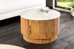 Konferenční stolek TRES CHIC 60 CM bílá/přírodní mramor/masiv mango