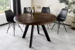 Kulatý jídelní stůl IRON CRAFT 120 CM taupe hnědá masiv mango Kulatý jídelní stůl IRON CRAFT 120 CM taupe hnědá masiv mango
