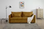 Rozkládací pohovka APARTMENT 3M 215 CM tmavě žlutá samet