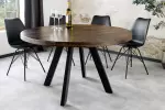 Kulatý jídelní stůl IRON CRAFT 120 CM taupe hnědá masiv mango Kulatý jídelní stůl IRON CRAFT 120 CM taupe hnědá masiv mango