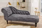 Lenoška CHESTERFIELD šedá samet