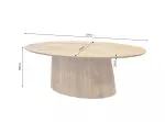 Oválný jídelní stůl ART DECO 220 CM krémový masiv mango