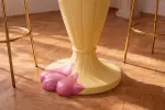 Barový stolek ICE CREAM 90 CM žlutý/růžový