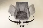 2SET jídelní židle AVIGNON 360° šedá/černá žinylková tkanina