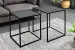2SET konferenční stolek MOUNTAIN SOUL 45/40 CM černá kamenná dýha