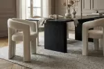 Designová jídelní židle ARCH krémově bílá colin bouclé