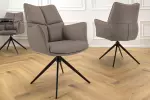 Jídelní židle PAPILLON II hnědá pravá kůže otočná o 360°