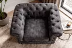Křeslo CHESTERFIELD šedé samet Křeslo CHESTERFIELD šedé samet