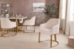 2SET židle EXTRAVAGANCIA béžová/zlatá žinylka
