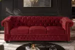 Pohovka CHESTERFIELD 3M 205 CM červená samet Pohovka CHESTERFIELD 3M 205 CM červená samet