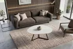 Konferenční stolek MARVELOUS 90 CM keramika vzhled bílý mramor Konferenční stolek MARVELOUS 90 CM keramika vzhled bílý mramor