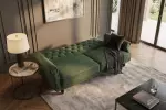 Pohovka MAISON BELLE 220 CM měchově zelená rozkládací Pohovka MAISON BELLE 220 CM měchově zelená rozkládací